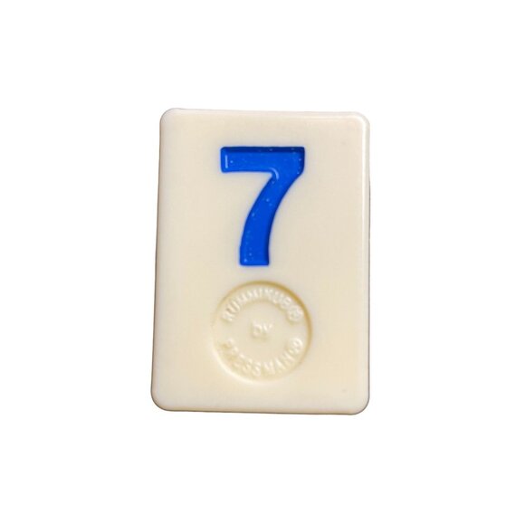 Pressman Rummikub Blue 7 Tile Original Replacement Game Piece Smooth Back u - Picture 1 of 2